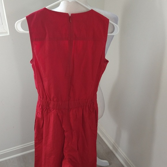 New Talbots surplice vneck red sleeveless cropped jumpsuit sz 2 petite - Picture 10 of 10